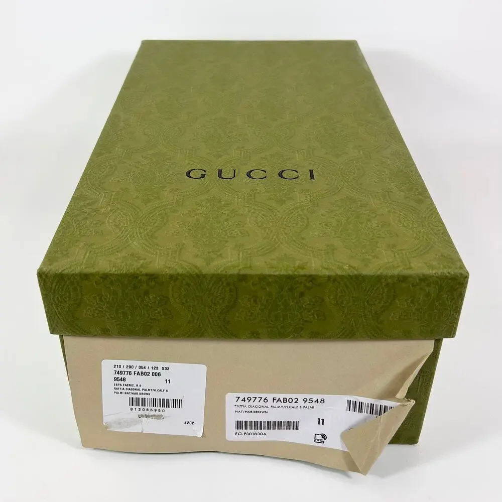 Gucci Interlocking G Raffia Leather Espadrille - Men’s 11.5
